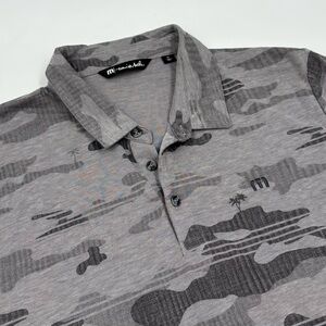 Travis Mathew Men's XL Gray Camouflage‎ Pima Cotton Short Sleeve Polo